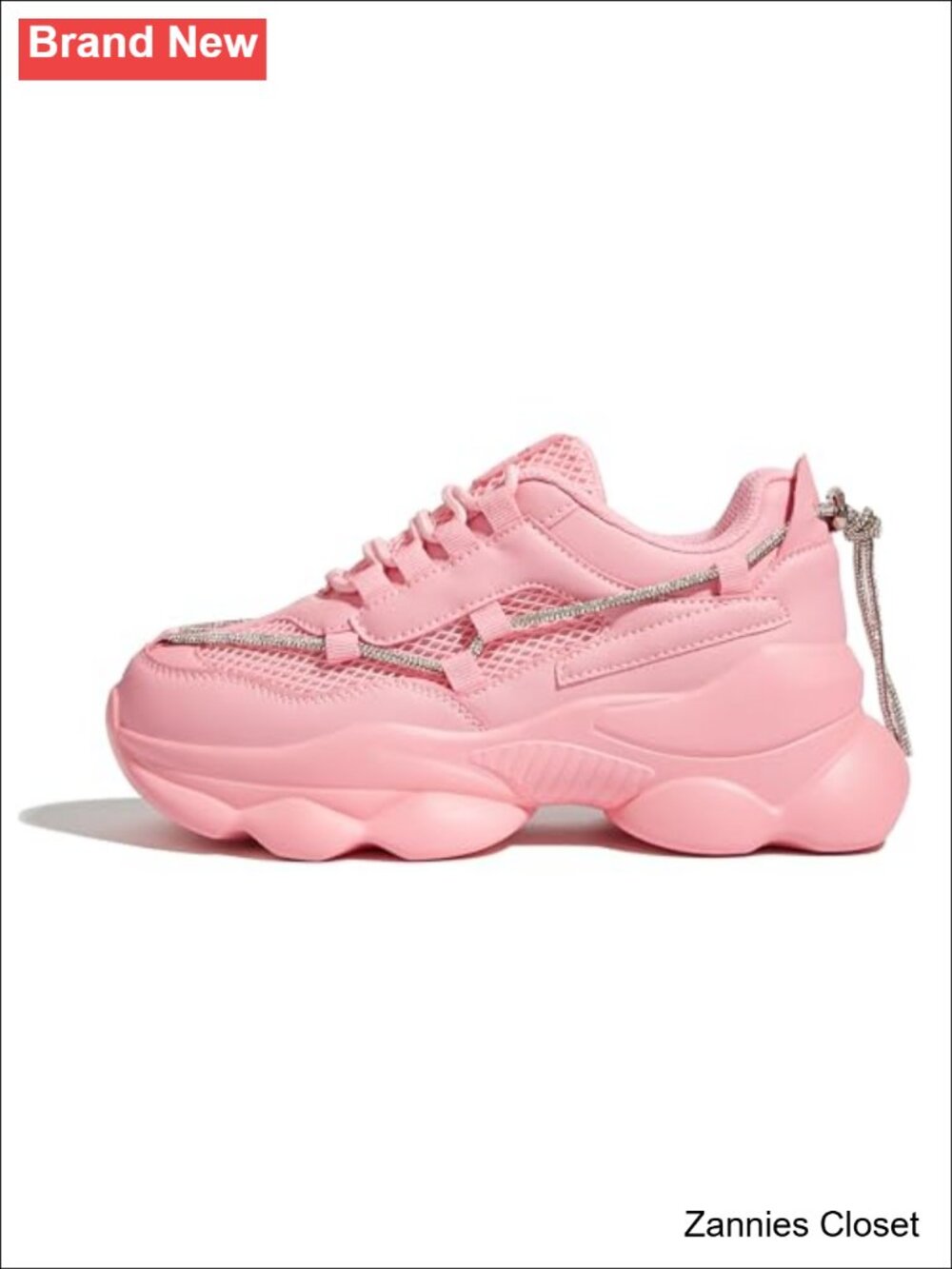 ✨LUCKY STEP Women's Chunky Sneakers Rhinestone Platform Rave Walking Shoes